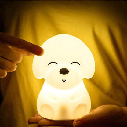 Touch Sensor LED Silicone Puppy Lamp Night GIFT