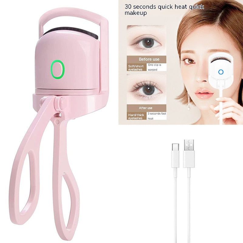 Portable Electric Heated Eyelash Curler Long Lasting Thermal Eyelashes Curls