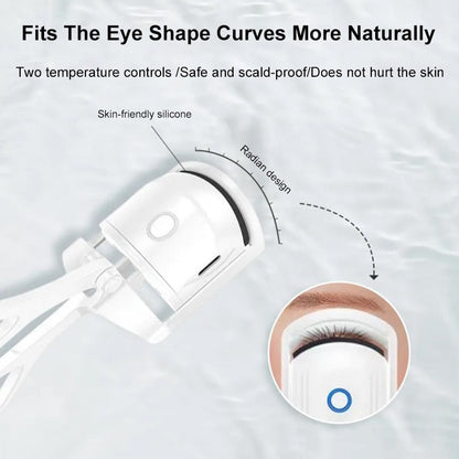 Portable Electric Heated Eyelash Curler Long Lasting Thermal Eyelashes Curls