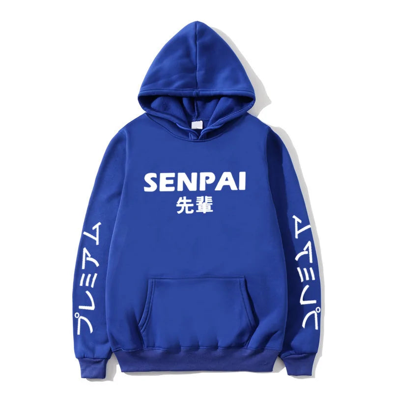 Winter Anime Senpai Print Fleece Hoodies