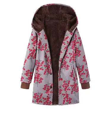 Winter Retro Hooded Cashmere Jacket for Women