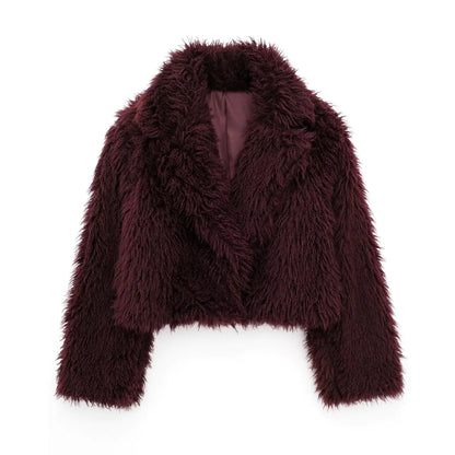 Women Euro-America Eco Faux Fur Jacket