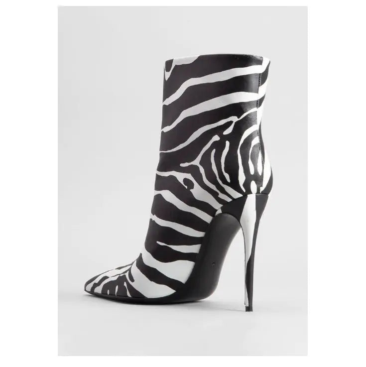 Zebra Print Ankle Boots