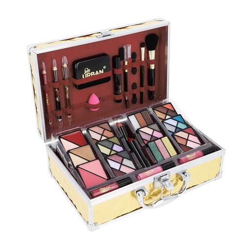 Vegan Makeup Vanity Case Love Urban Beauty Luxe Gold Touch Travel Gift Set 73pc