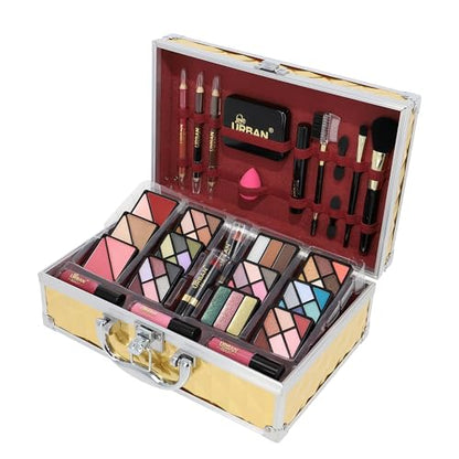 Vegan Makeup Vanity Case Love Urban Beauty Luxe Gold Touch Travel Gift Set 73pc