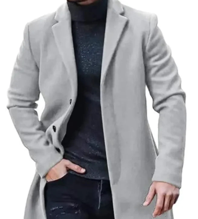 Tweed Coat Men's Medium-length Thickened Jacket