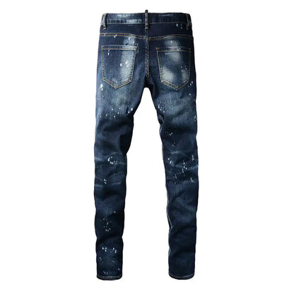 Men's Slim Hole Denim Jeans Men's Trousers