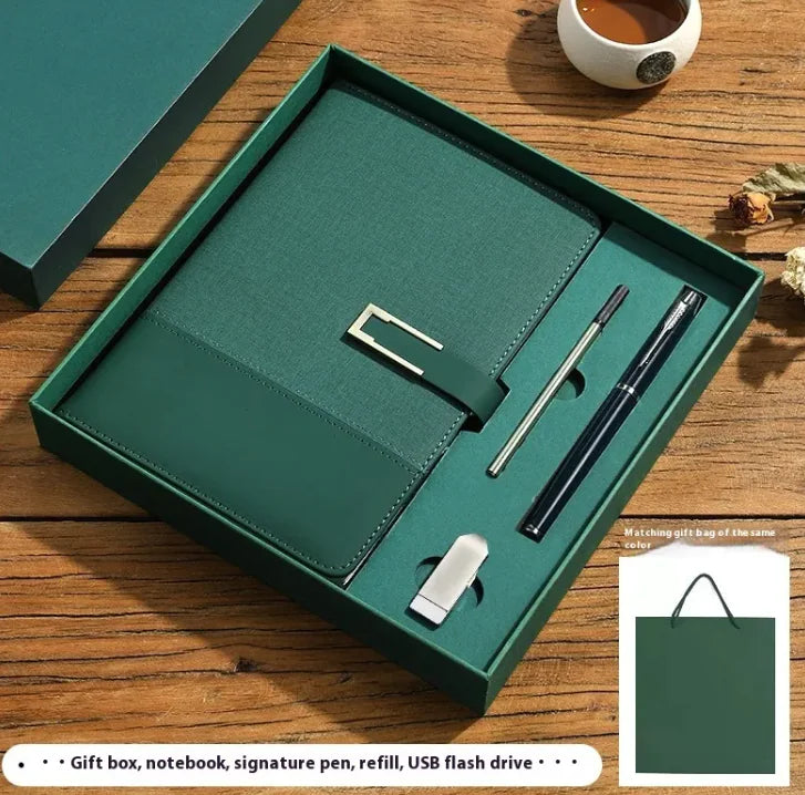 Notebook Soft Leather High-grade Gift Set