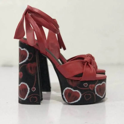 Summer Platform Butterfly-knot High Heel Sandals