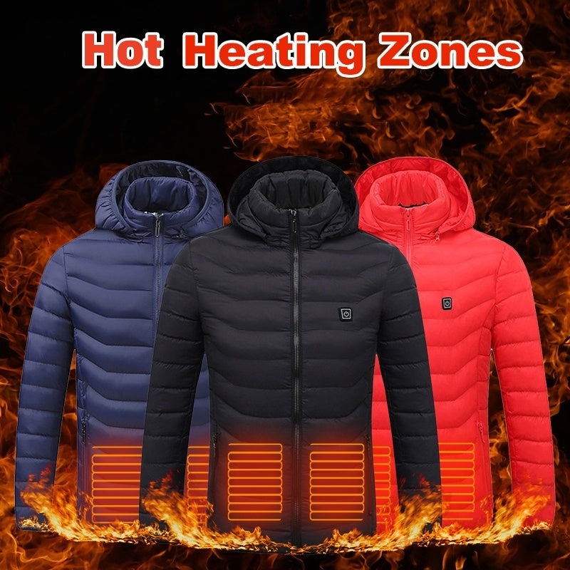 New Heated Jacket Coat USB Electric Thermal Men's Clothes Winter