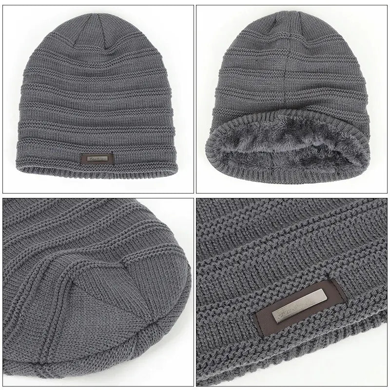 Men's Winter Fleece Lined Knitted Cap