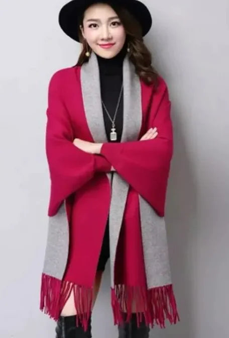 Cape cloak imitation cashmere shawl scarf