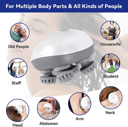 Head and Scalp Massage Device Electric Massager Perfect for Relieving Tension Headaches, Neck Pain