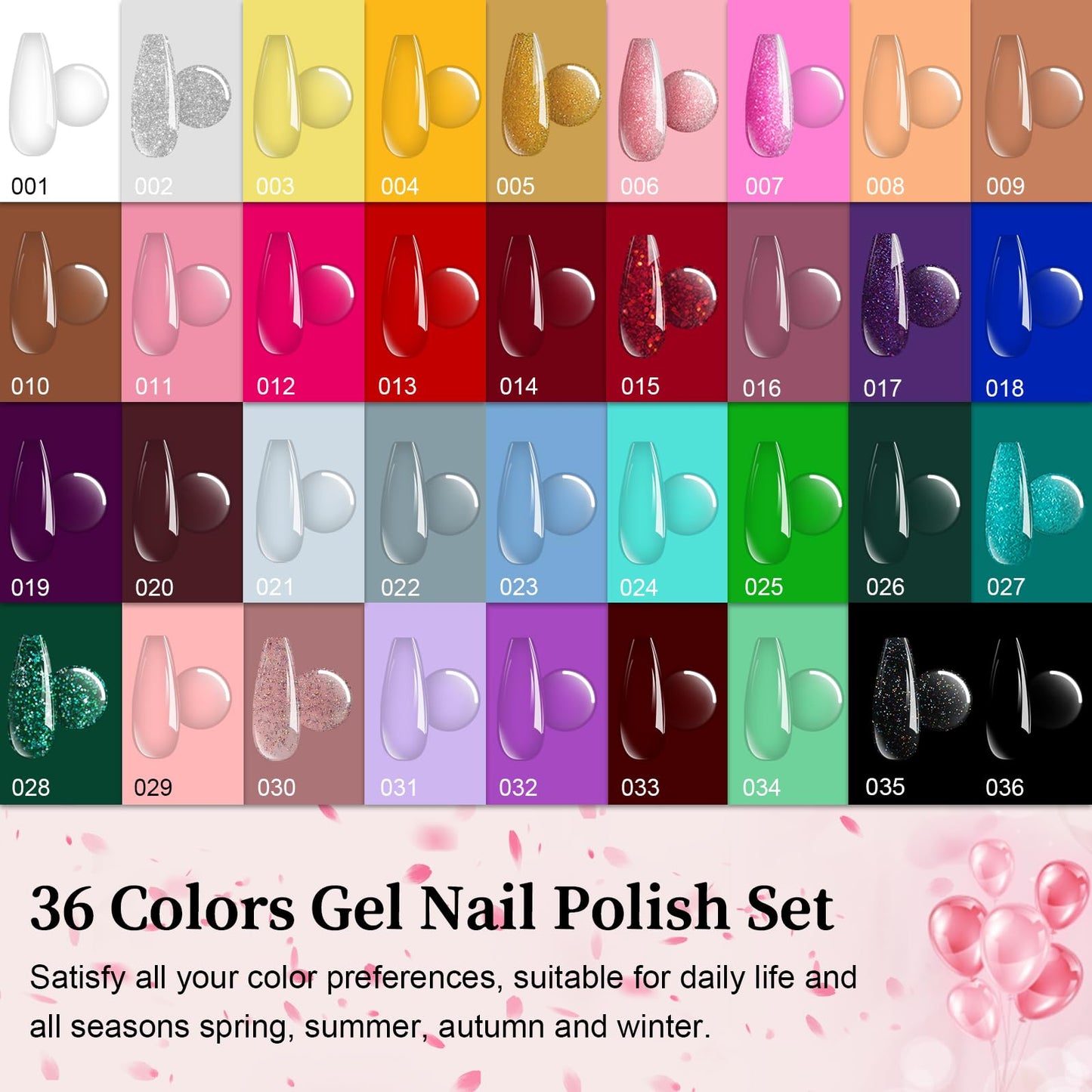 Gel Nail Polish Set, 36