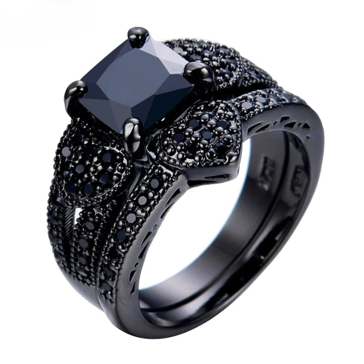 Black Gold Filled Jewelry Zircon Ring