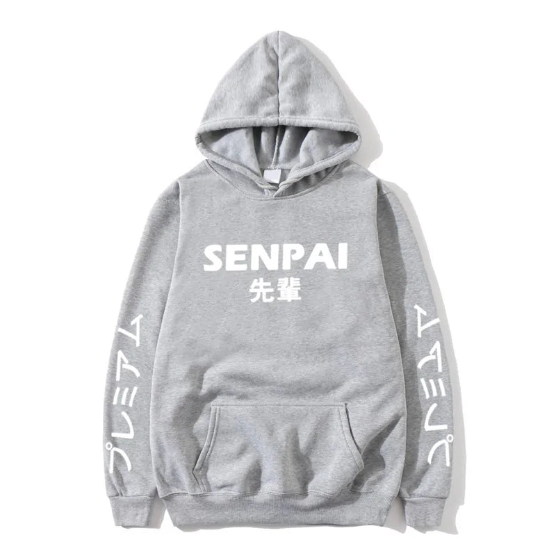 Winter Anime Senpai Print Fleece Hoodies