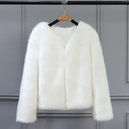 CozyLux Faux Fur Throw Women Coat