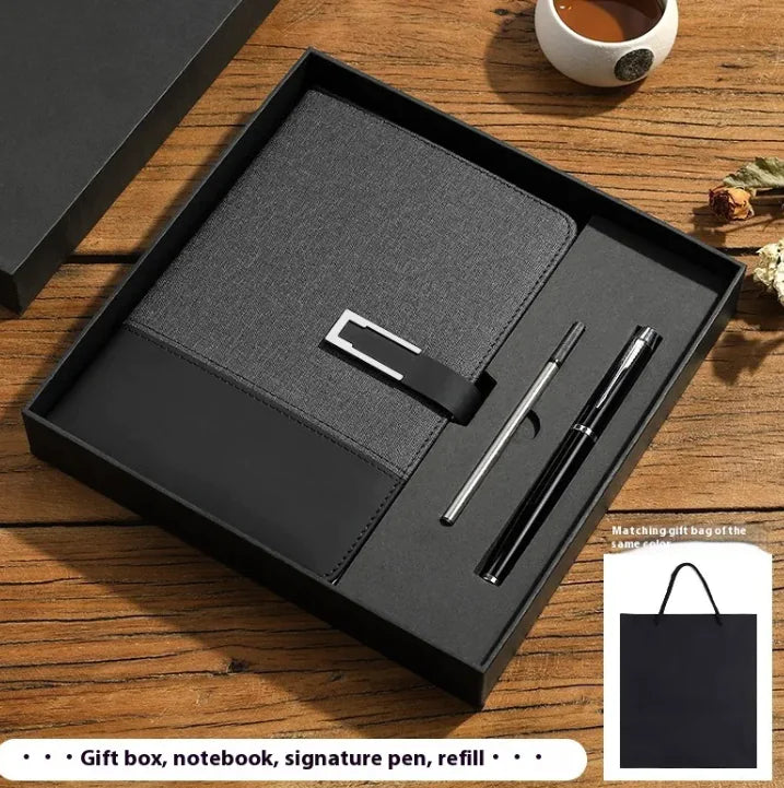 Notebook Soft Leather High-grade Gift Set