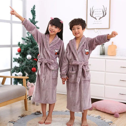 Winter Coral Fleece Thick Bathrobe Luxurious Comfort