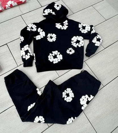 Kapok Foam Hoodie American Women Harajuku Street Jumper Pants Variations