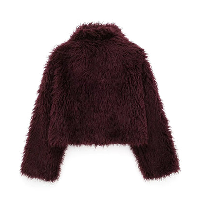 Women Euro-America Eco Faux Fur Jacket