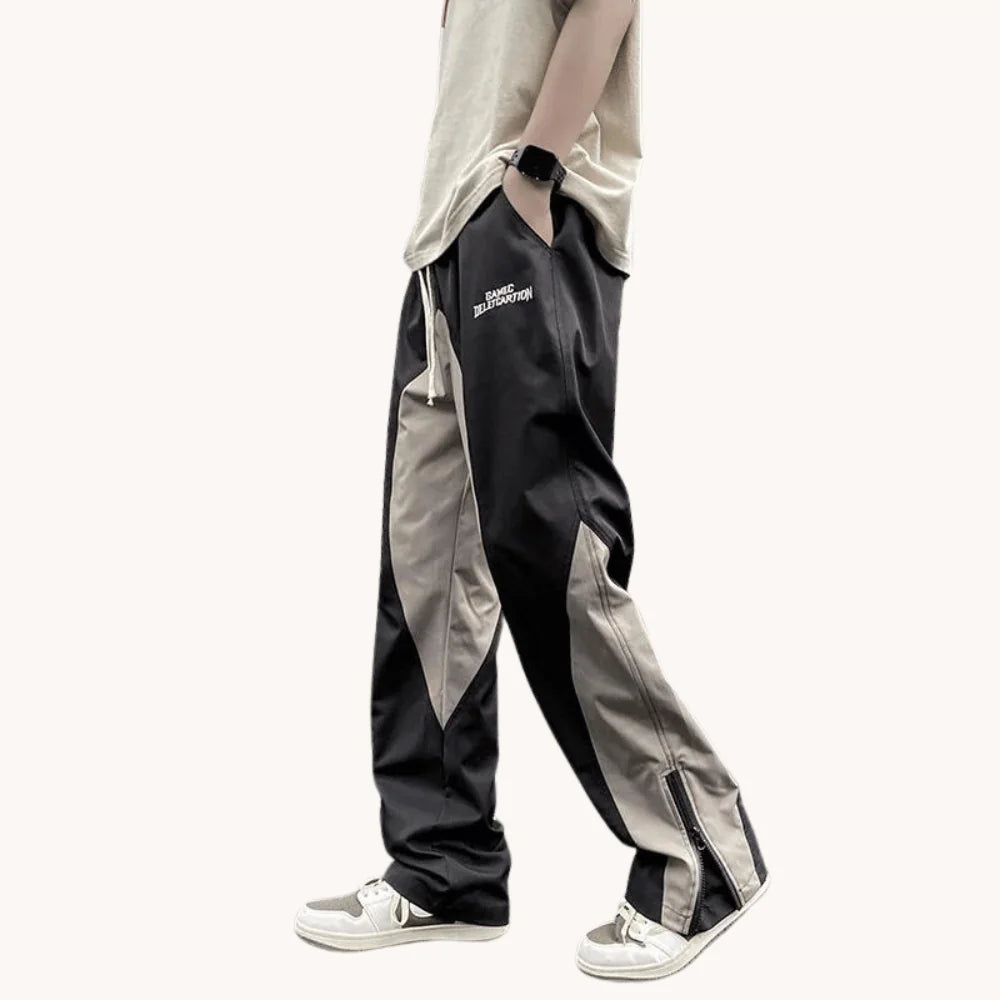 Spliced Black Pants Men's Pants