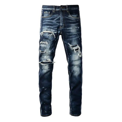 Men's Slim Hole Denim Jeans Men's Trousers