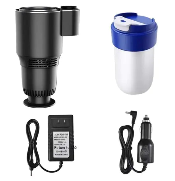 Car Heating & Cooling Fast Cup Holder  Thermos: 2-in-1 12V