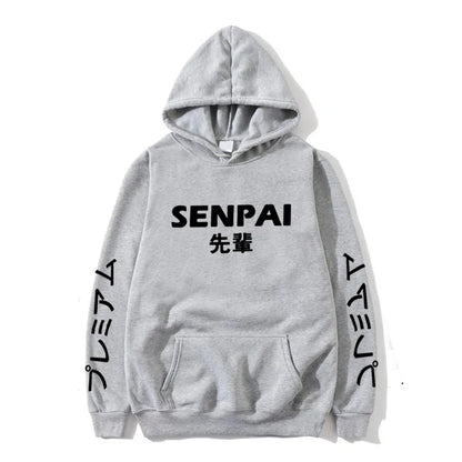 Winter Anime Senpai Print Fleece Hoodies