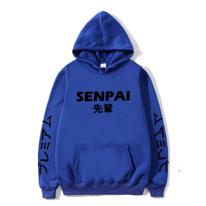 Winter Anime Senpai Print Fleece Hoodies