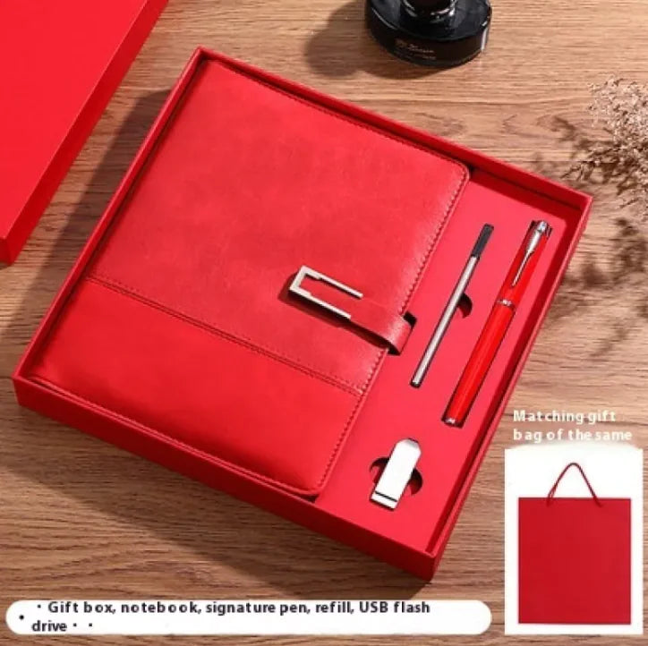 Notebook Soft Leather High-grade Gift Set