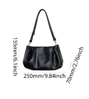 Women Ruched Shoulder Bag PU Leather