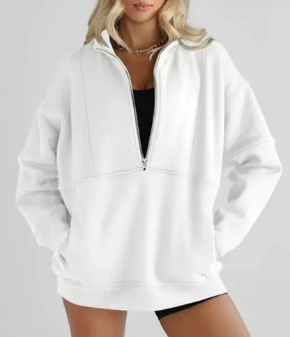 Zipper Pocket Polyester  Women's Sweater