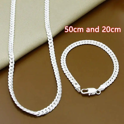 Full Side Chain Necklace Bracelet Set For Women