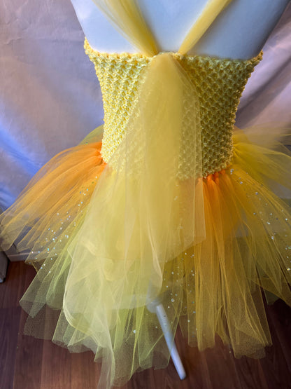 Tutu Dress Tulle & Crochet Dress Up Costume. Glitter Birthday Party with Matching Hairband