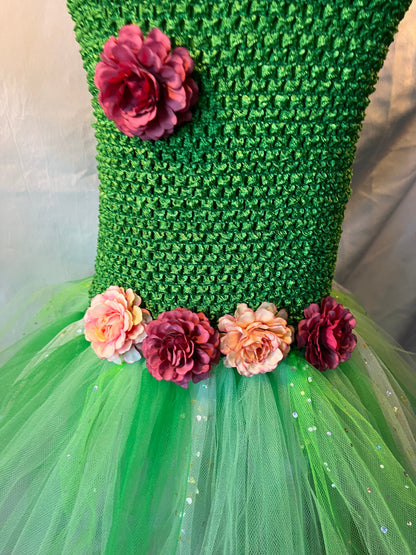 Tutu Dress Tulle & Crochet Dress Up Costume. Glitter Birthday Party with Matching Hairband