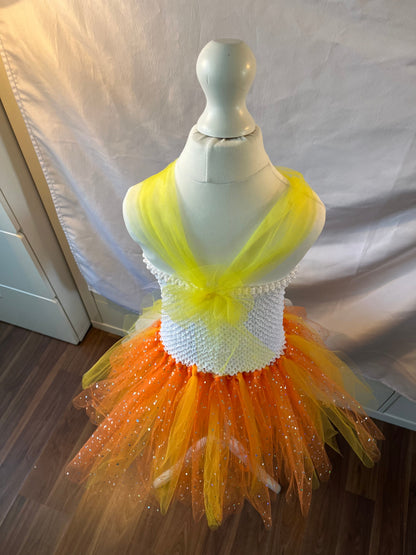 Tutu Dress Tulle & Crochet Dress Up Costume. Glitter Birthday Party with Matching Hairband