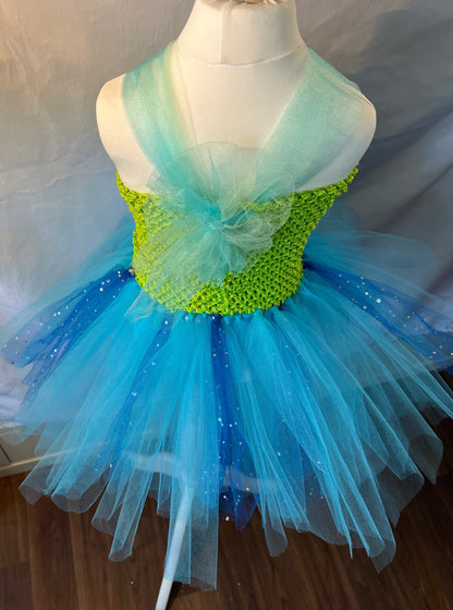 Tutu Dress Tulle & Crochet Dress Up Costume. Glitter Birthday Party with Matching Hairband