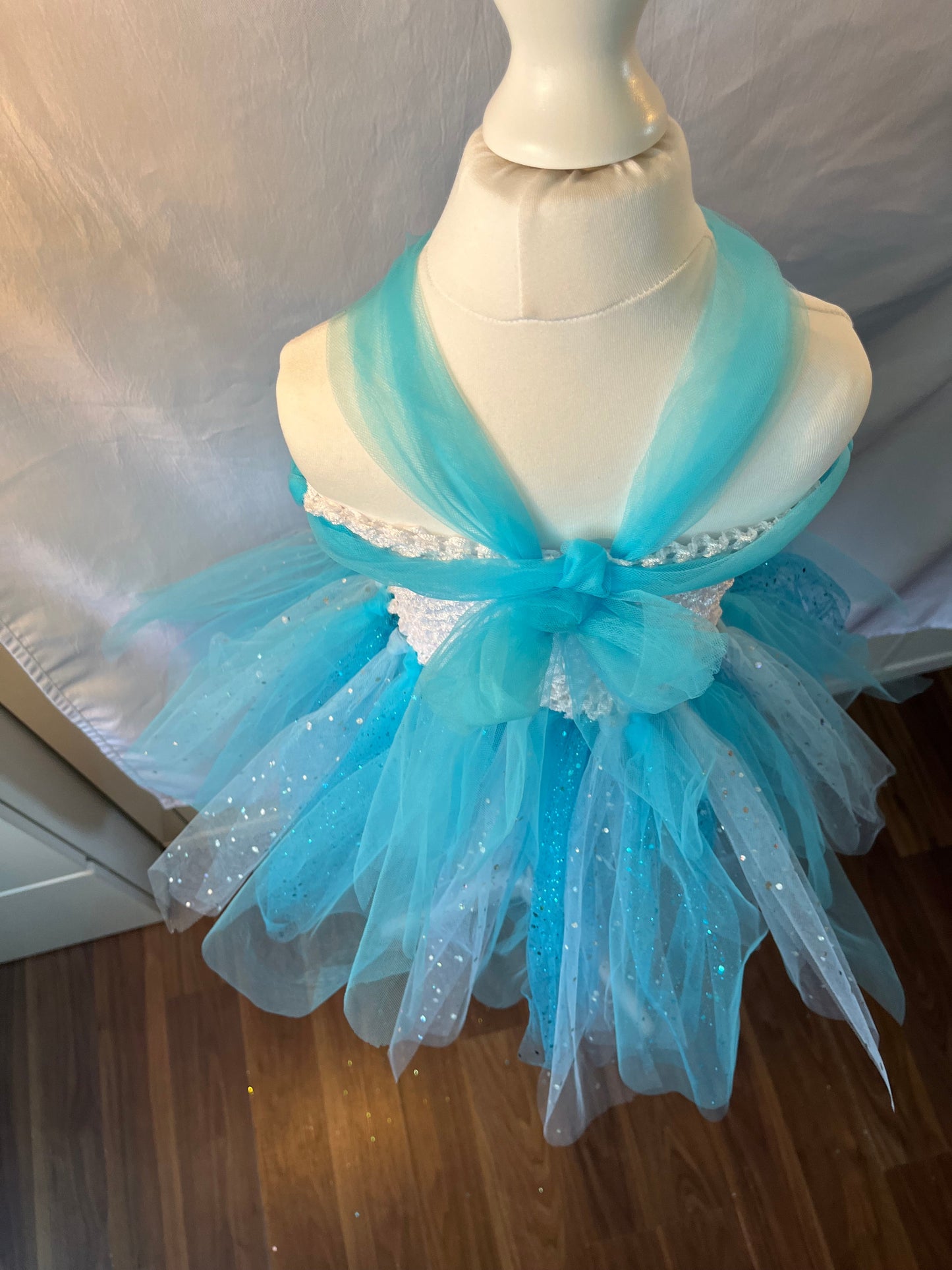 Tutu Dress Tulle & Crochet Dress Up Costume. Glitter Birthday Party with Matching Hairband