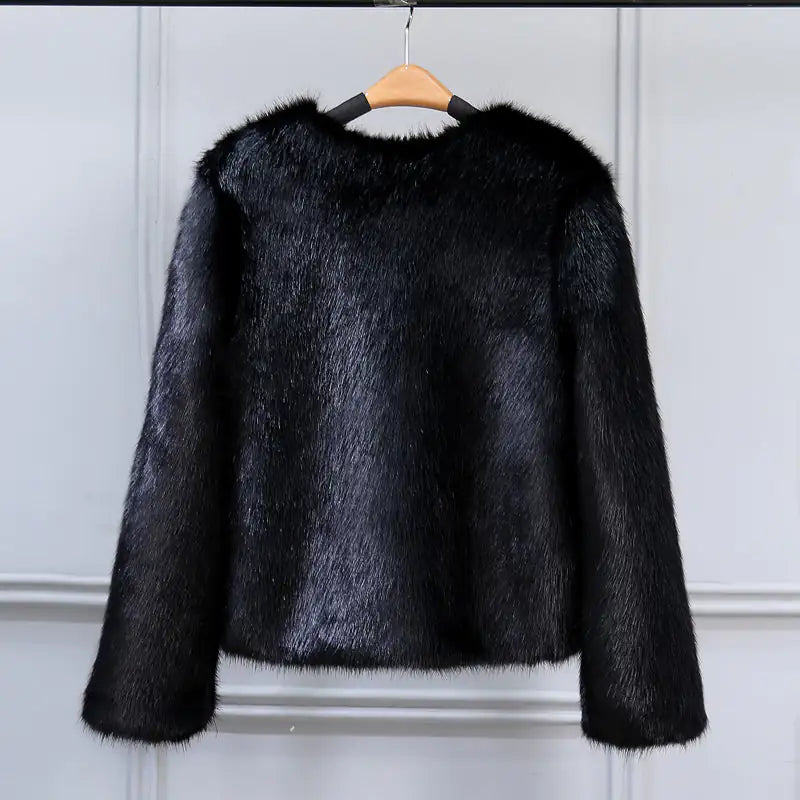 CozyLux Faux Fur Throw Women Coat