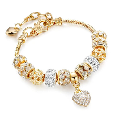 Cubic Charm Gold Heart Bracelets For Women Jewerly Gift