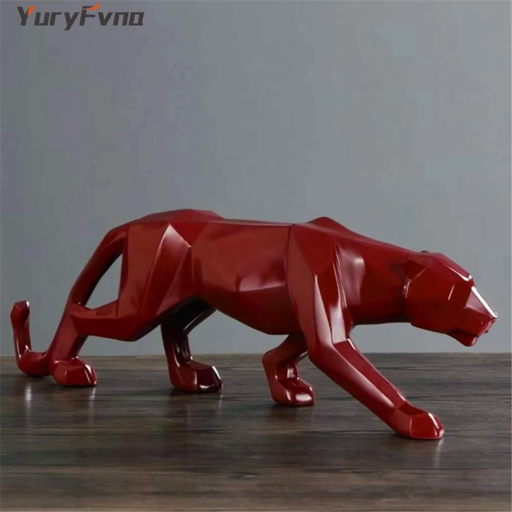 Abstract Resin Leopard Statue