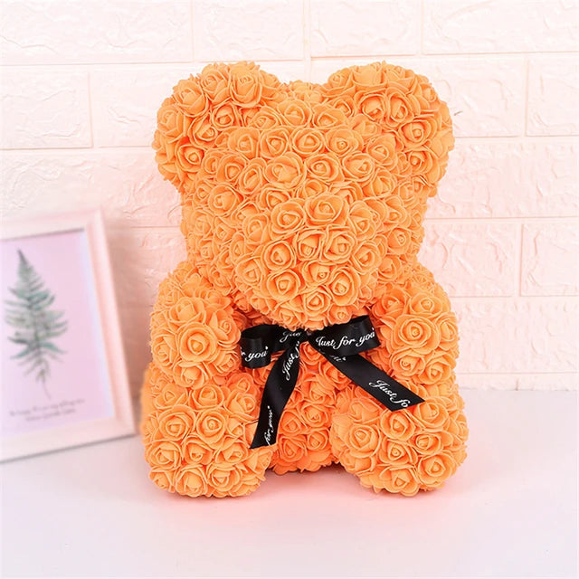 Rose Bear Artificial Flowers with LED Light Gift Box