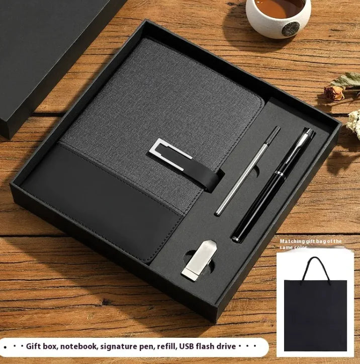 Notebook Soft Leather High-grade Gift Set