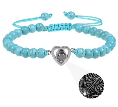 Beaded Woven Bracelet Heart-shaped