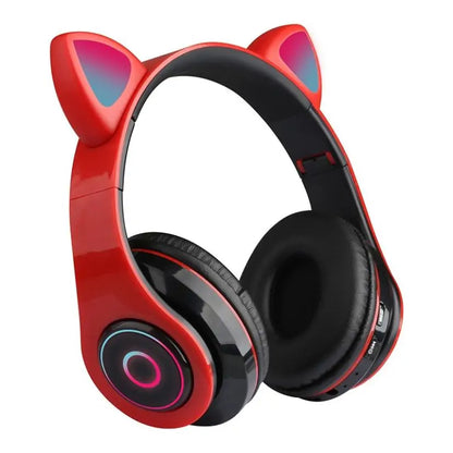 LED Cat Ear Bluetooth 5.0 Headphones with Noise Cancelling