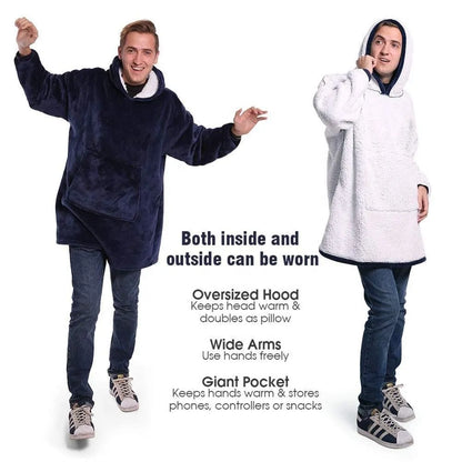 Winter Sherpa Blanket With Sleeves