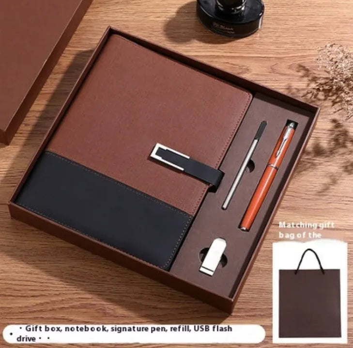 Notebook Soft Leather High-grade Gift Set