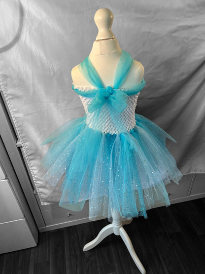 Tutu Dress Tulle & Crochet Dress Up Costume. Glitter Birthday Party with Matching Hairband