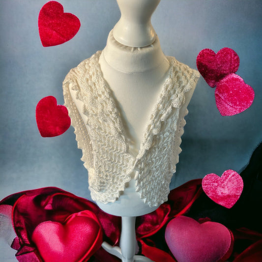 Crochet Top Girls Ladies Bolero Shrug Vest Short Sleeve Sweater Handmade with Love 💕